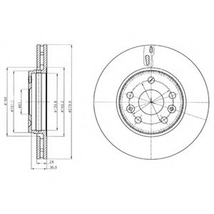 Тормозной диск RENAULT KANGOO 08- Delphi BG4317C (фото 1)