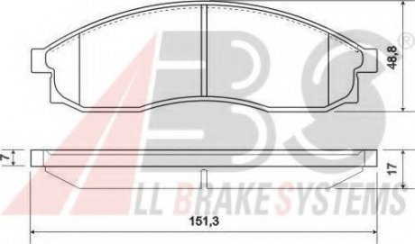 Комплект дисковых тормозных колодок. ABS 36862 (фото 1)