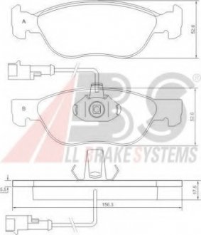 Комплект дисковых тормозных колодок A.B.S. ABS 36893