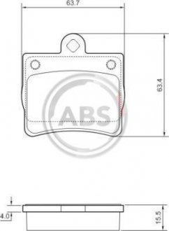 Комплект дисковых тормозных колодок. ABS 37006 (фото 1)