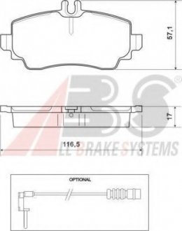 Комплект дисковых тормозных колодок A.B.S. ABS 37078