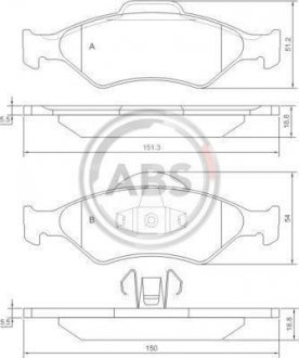 Комплект дисковых тормозных колодок A.B.S. ABS 37196