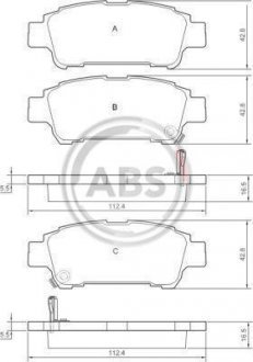 Комплект дисковых тормозных колодок A.B.S. ABS 37228