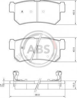 Комплект дисковых тормозных колодок A.B.S. ABS 37460