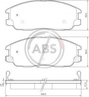 Комплект дисковых тормозных колодок A.B.S. ABS 37566