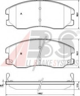 Комплект дисковых тормозных колодок A.B.S. ABS 37582