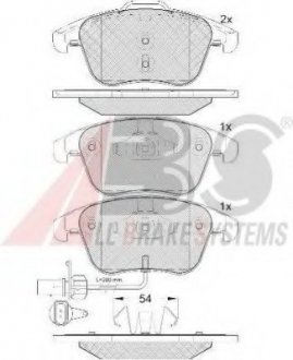 Комплект дисковых тормозных колодок A.B.S. ABS 37612