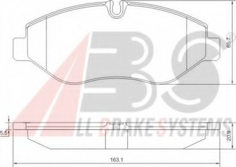 Комплект дисковых тормозных колодок A.B.S. ABS 37633