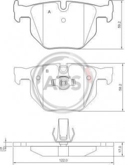 Комплект дисковых тормозных колодок. ABS 37647 (фото 1)