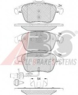 Комплект дисковых тормозных колодок A.B.S. ABS 37675