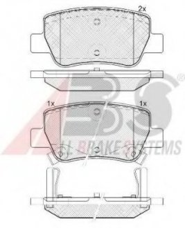 Комплект дисковых тормозных колодок A.B.S. ABS 37737