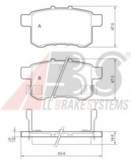 Комплект дисковых тормозных колодок A.B.S. ABS 37756