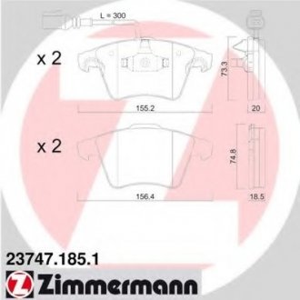 Колодки тормозные передние ZIMMERMANN 237471851 (фото 1)
