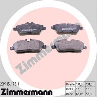 Колодки тормозные передние ZIMMERMANN 239151751