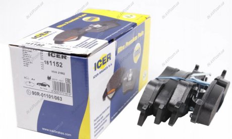 Комплект дисковых тормозных колодок ICER ICER Brakes 181152