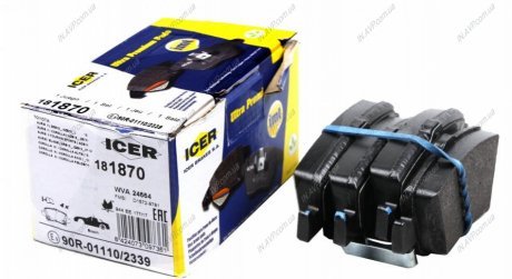 Комплект дисковых тормозных колодок ICER ICER Brakes 181870