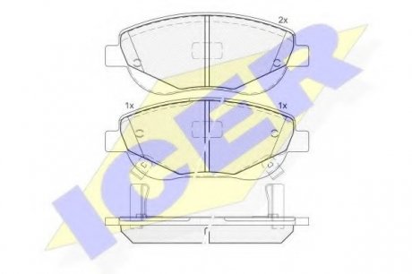 Комплект дисковых тормозных колодок ICER ICER Brakes 181944