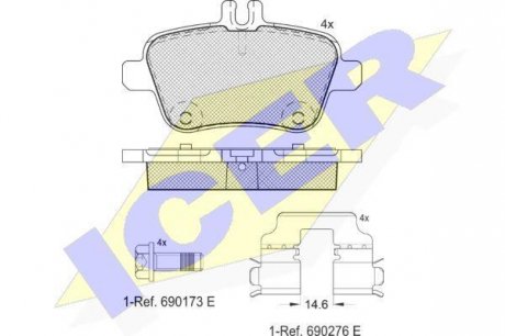 Комплект гальмівних колодок (дискових) ICER ICER Brakes 182039