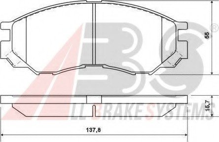 Колодки торм пер Mitsubishi L300 A.B.S. ABS 36925