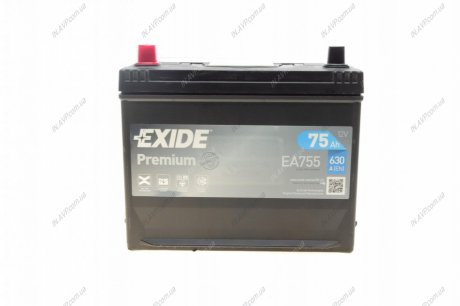 Стартерная аккумуляторная батарея EXIDE EA755 (фото 1)