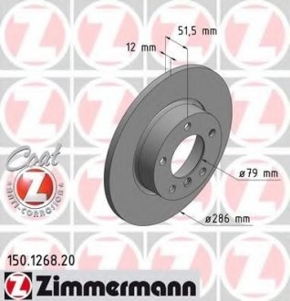 Тормозной диск (Coat Z) ZIMMERMANN 150126820 (фото 1)