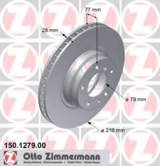 Тормозной диск (Coat Z) ZIMMERMANN 150127920 (фото 1)