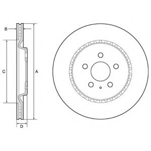 Тормозной диск AUDI A8 10- Delphi BG4643C (фото 1)