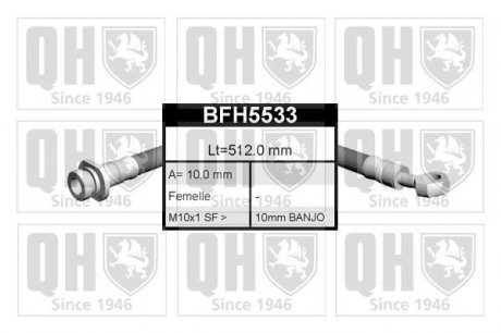 Шланг тормозной HAZELL QUINTON BFH5533 (фото 1)