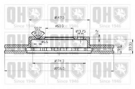 Диск тормозной HAZELL QUINTON BDC3605