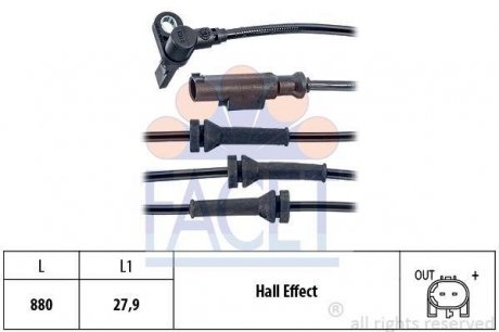 Датчик скорости (ABS) Facet 21.0163