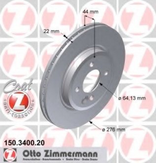 Тормозной диск ZIMMERMANN 150340020 (фото 1)