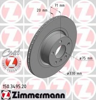 Тормозной диск ZIMMERMANN 150349520
