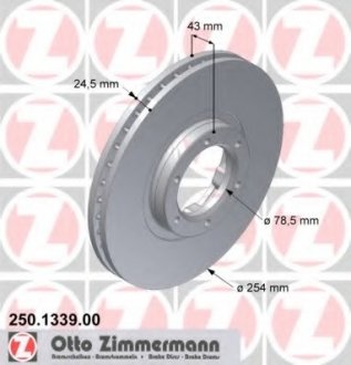 Тормозной диск ZIMMERMANN 250133900 (фото 1)
