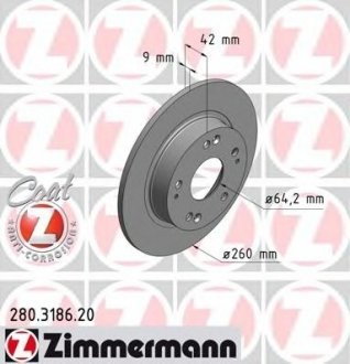 Тормозной диск ZIMMERMANN 280318620