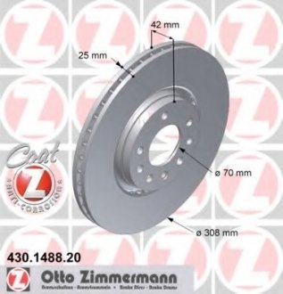 Тормозной диск ZIMMERMANN 430148820