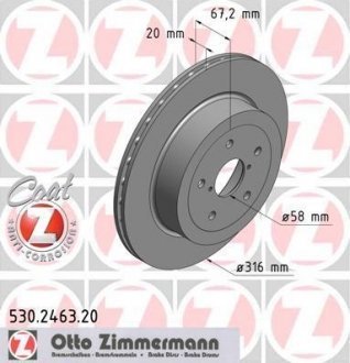 Тормозной диск ZIMMERMANN 530246320