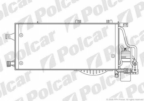 Радиатор кондиціонера Opel Combo 1.3-1.7 CDTI 04- POLCAR 5557K8C2 (фото 1)