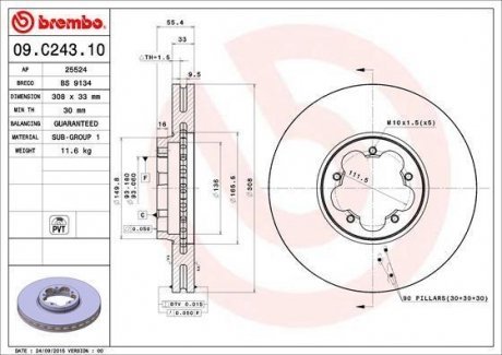 Тормозной диск Brembo 09.C243.10 (фото 1)