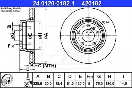 Тормозной диск 24.0120-0182.1 ATE 24012001821