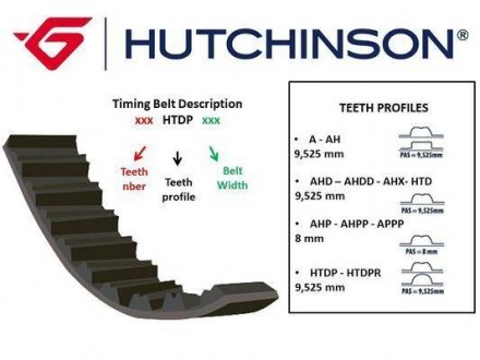 Ремень ГРМ HUTCHINSON 082HTDP24 (фото 1)
