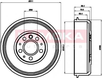 Тормозной барабан KAMOKA 104009