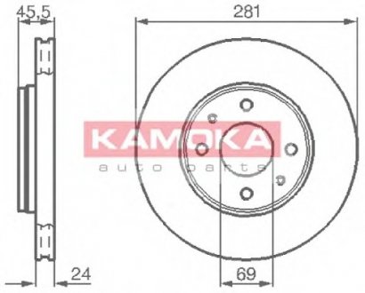 Тормозной диск KAMOKA 1032136 (фото 1)