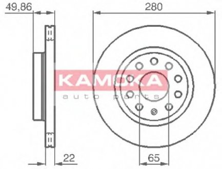 Тормозной диск KAMOKA 1032446 (фото 1)