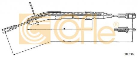 Трос ручного гальма правий DB W123 76-85 10.936 COFLE 10936