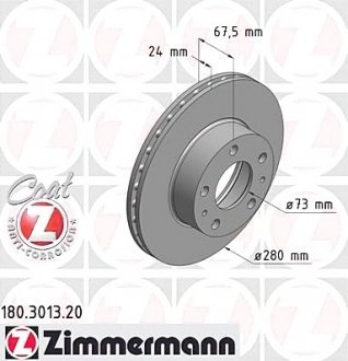 Тормозной диск ZIMMERMANN 180301320