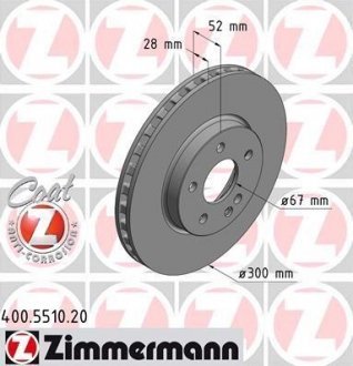 Тормозной диск ZIMMERMANN 400551020 (фото 1)