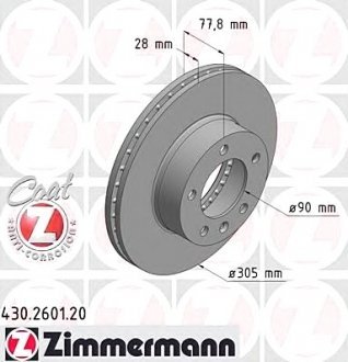 Тормозной диск ZIMMERMANN 430260120