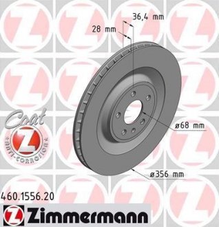 Диск гальмівний 460.1556.20 ZIMMERMANN 460155620