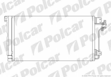Радиатор кондиціонера VW T5 1.9 2.5TDI 03- POLCAR 9568K8C1 (фото 1)