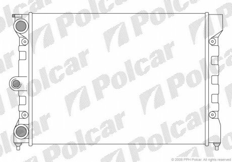 РАДИАТОР Охлаждения (430x322x35) VW JETTA II 1.3 (NU) 84-91, GOLF 2 1,0-1,3 83-91 POLCAR 9534081